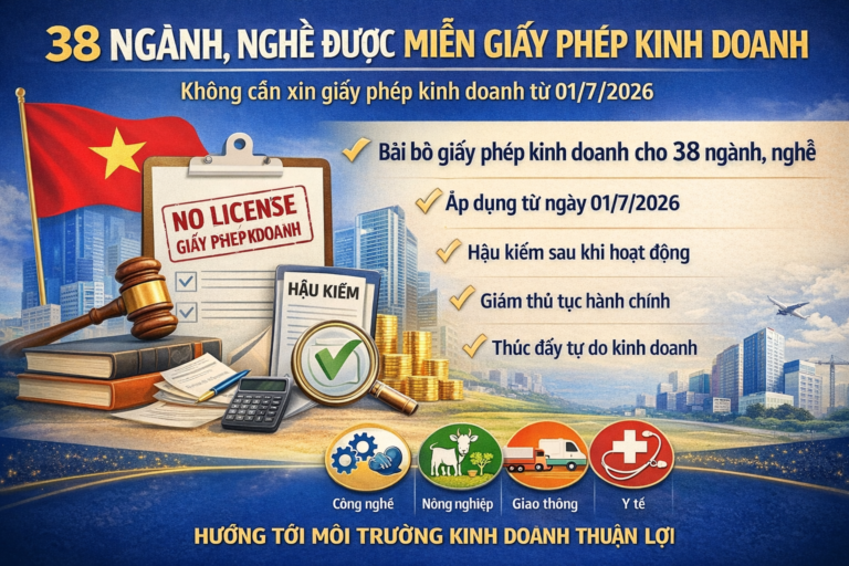 38 ngành, nghề được miễn giấy phép kinh doanh từ 01/7/2026